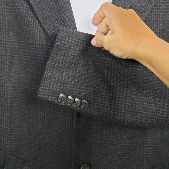 BAUMLER Malcom Modern Fit Wool Gray Trench Coat 52 - Picture 5 of 13